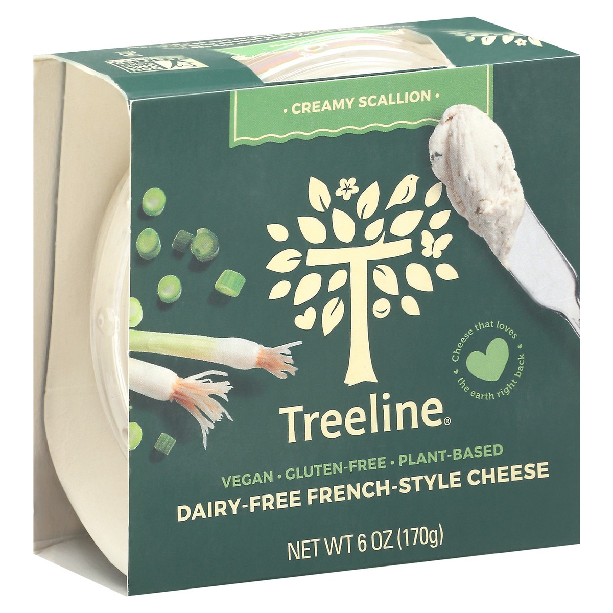 slide 9 of 14, Treeline Spreadable Creamy Scallion Cashew Cheese 6 oz, 6 oz