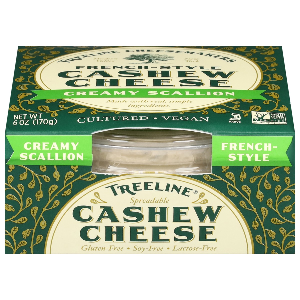 slide 1 of 14, Treeline Spreadable Creamy Scallion Cashew Cheese 6 oz, 6 oz