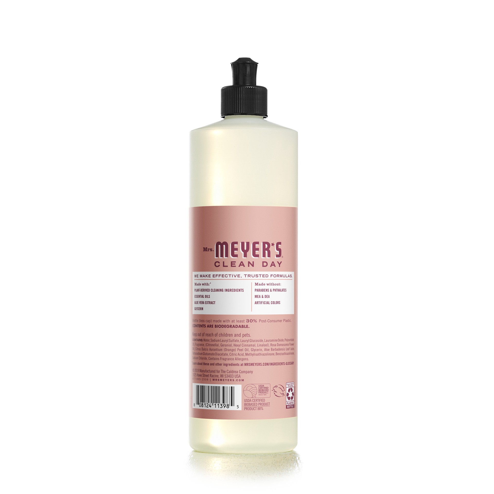 slide 3 of 9, Mrs. Meyer's Clean Day Liquid Dish Soap, Rose Scent, 16 Ounce Bottle, 16 fl oz