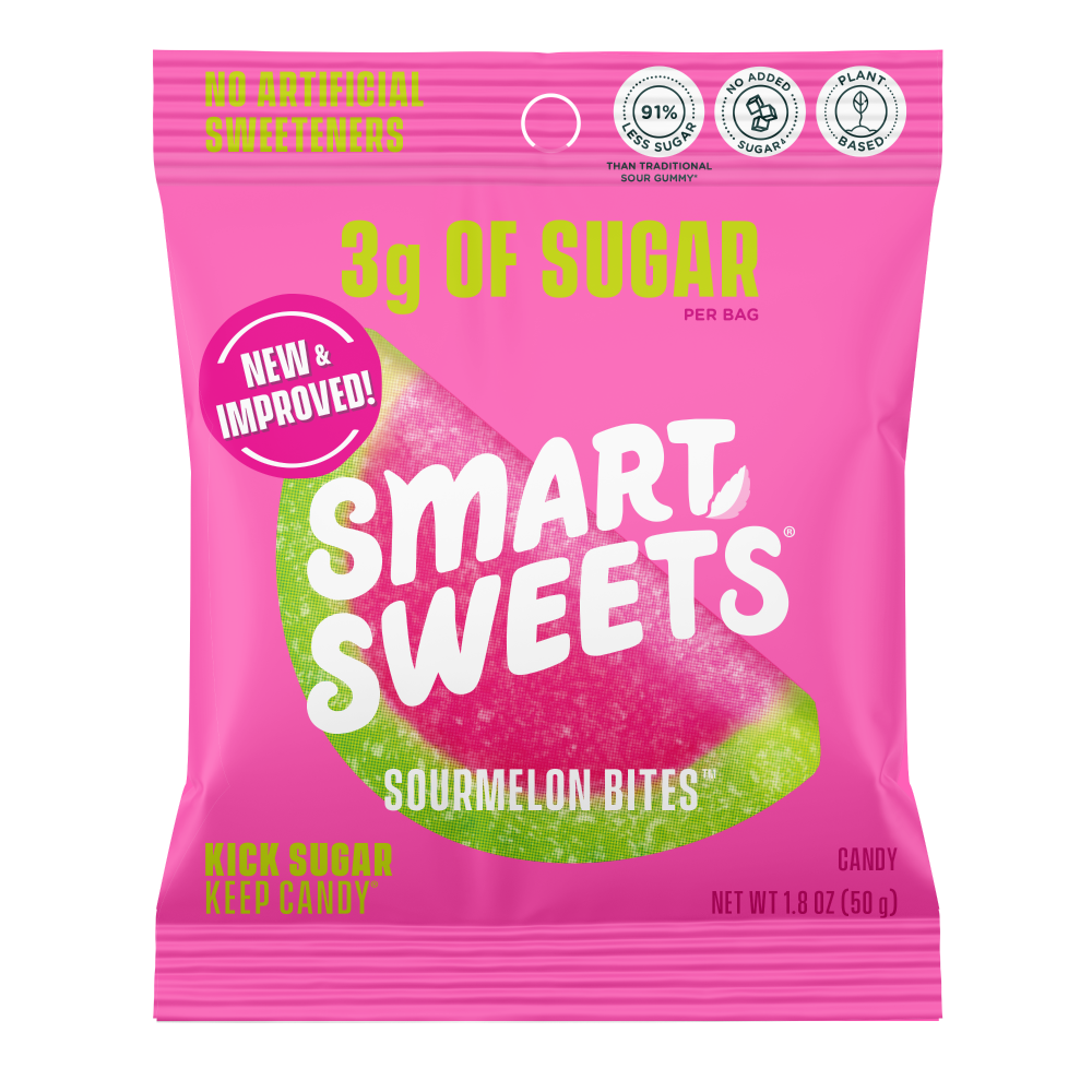 slide 1 of 2, SmartSweets Sourmelon Bites Candy, 1.8 oz