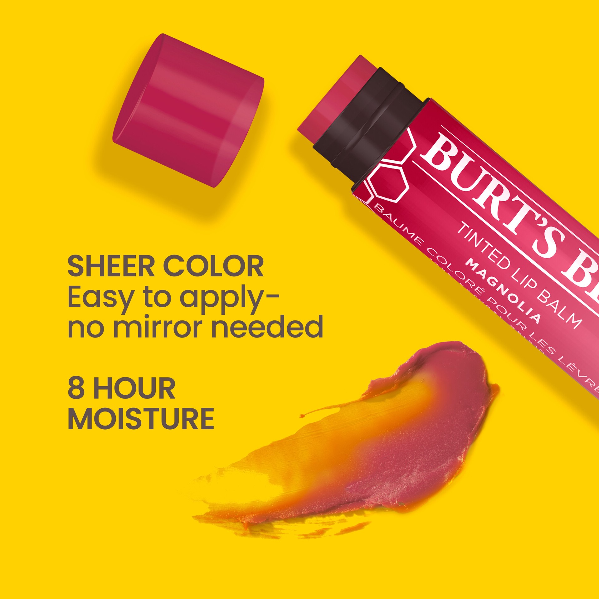 slide 2 of 5, Burt's Bees Magnolia Tinted Lip Balm, Natural Origin Lip Care, 1 Tube, 0.15 oz., 0.15 oz