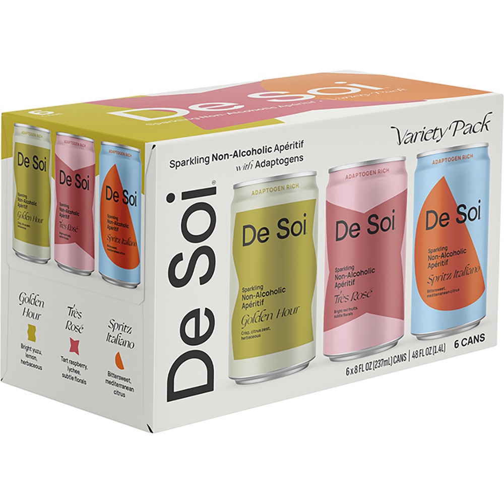 slide 1 of 1, De Soi N/a Variety Pack, 6 ct; 8 oz