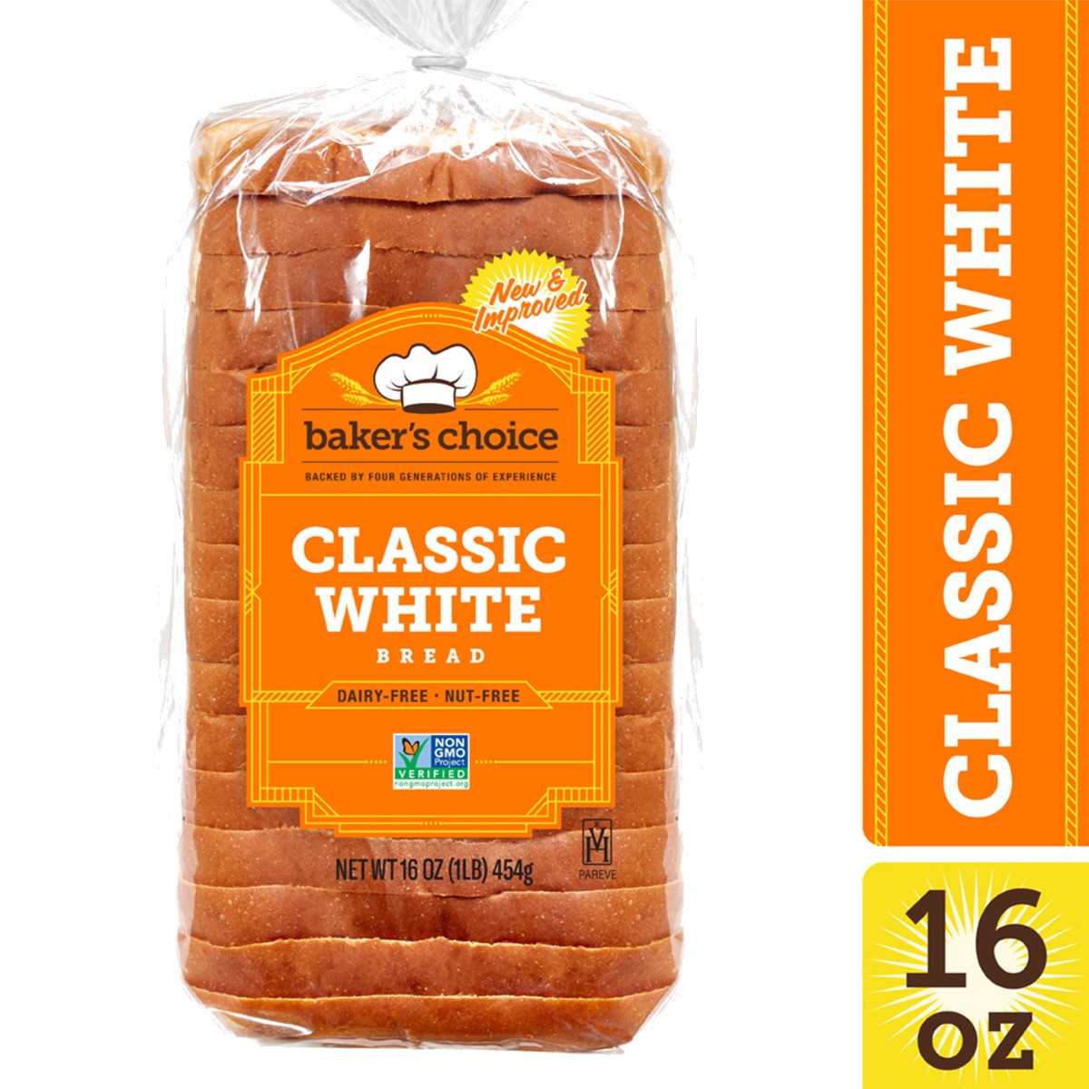 slide 6 of 8, Baker's Choice White Bread, 16 oz