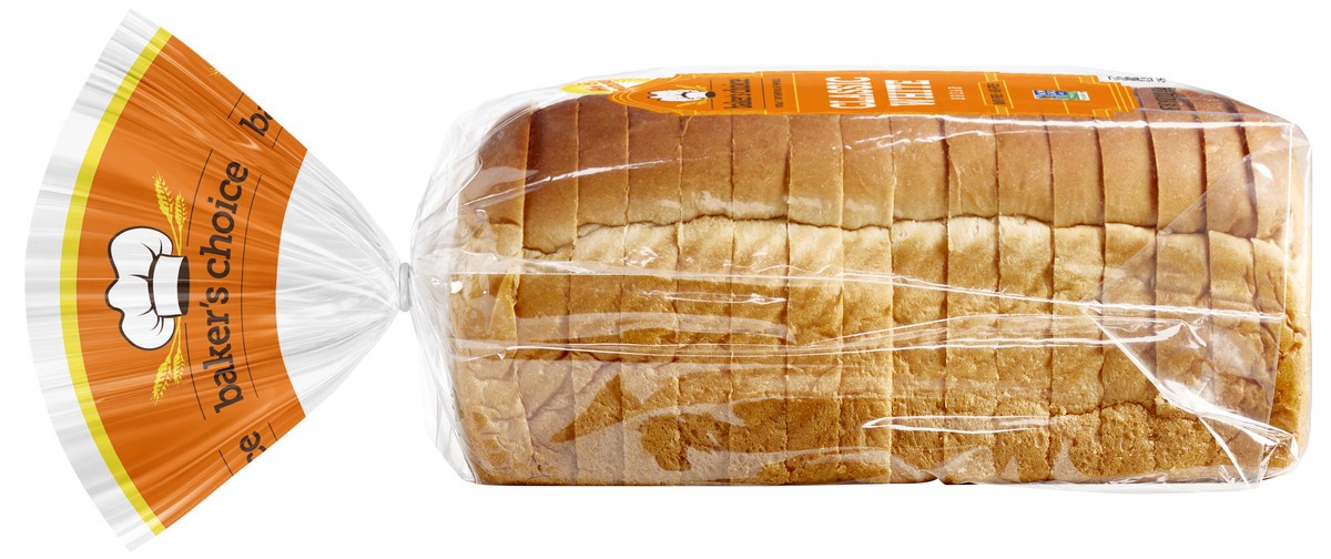 slide 7 of 8, Baker's Choice White Bread, 16 oz