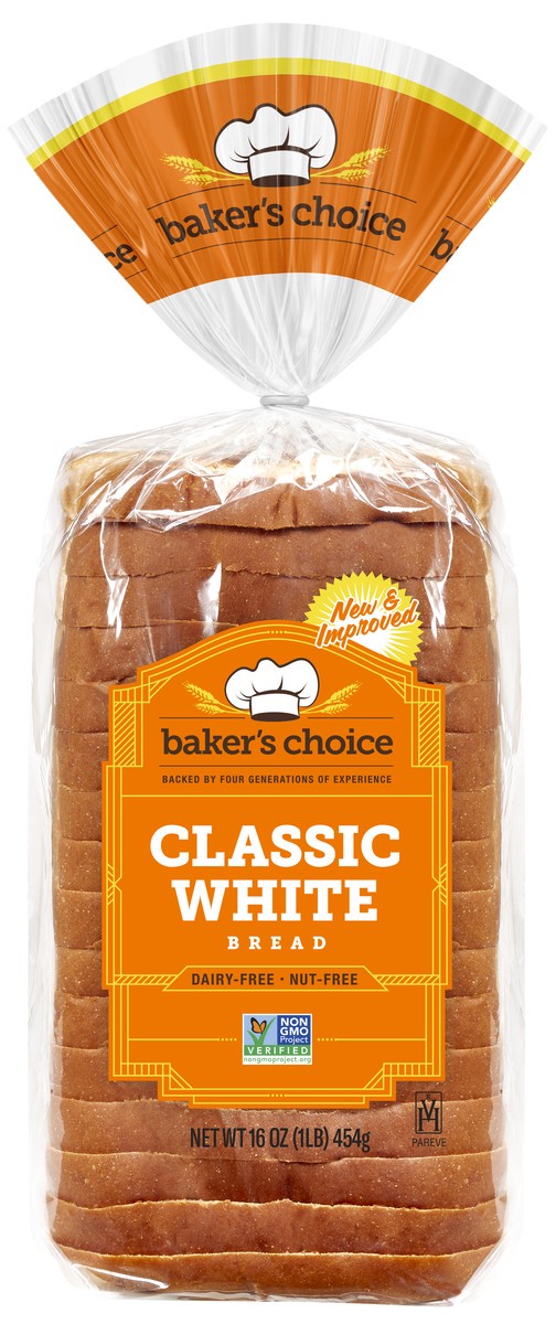 slide 2 of 8, Baker's Choice White Bread, 16 oz