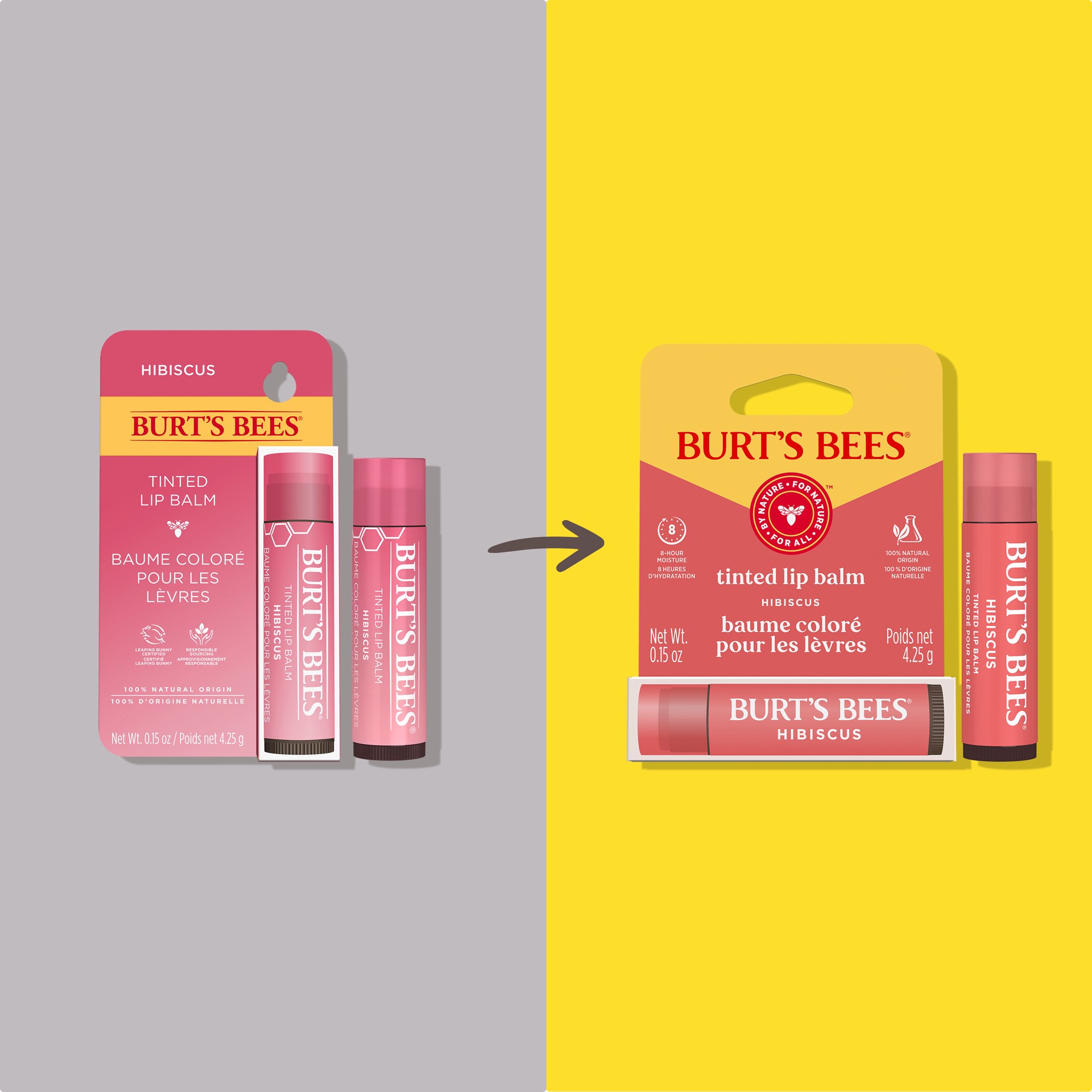 slide 5 of 5, Burt's Bees Hibiscus Tinted Lip Balm, Natural Origin Lip Care, 1 Tube, 0.15 oz., 0.15 oz