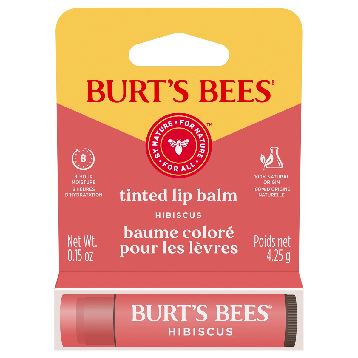slide 1 of 5, Burt's Bees Hibiscus Tinted Lip Balm, Natural Origin Lip Care, 1 Tube, 0.15 oz., 0.15 oz
