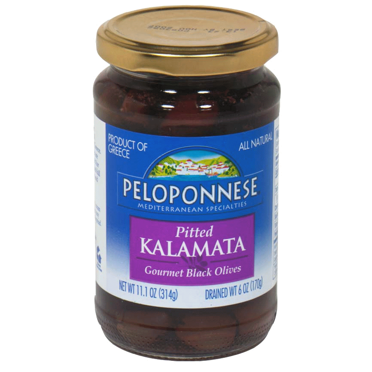 slide 1 of 2, Peloponnese Pitted Kalamata Olives, 6 oz