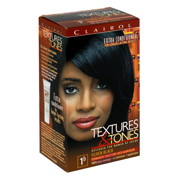 slide 1 of 1, Clairol Textures & Tones, 1b Silken Black, 1 ct