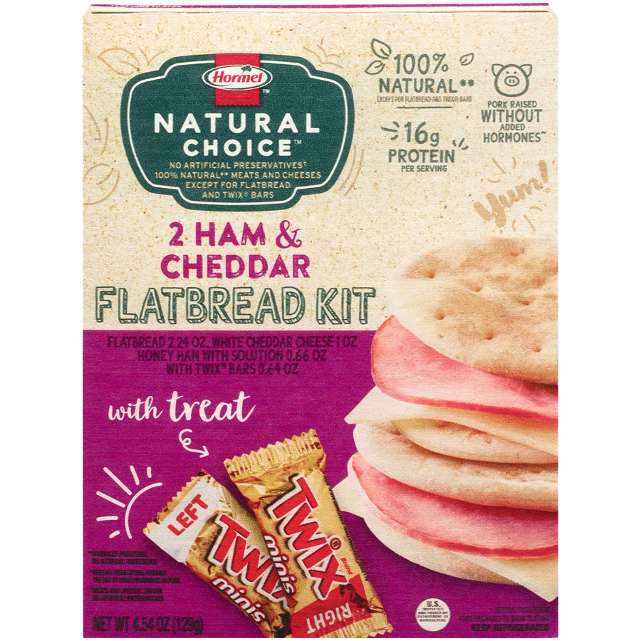 slide 1 of 1, Hormel Natural Choice 2 Ham & Cheddar Flatbread Kit, 4.54 oz