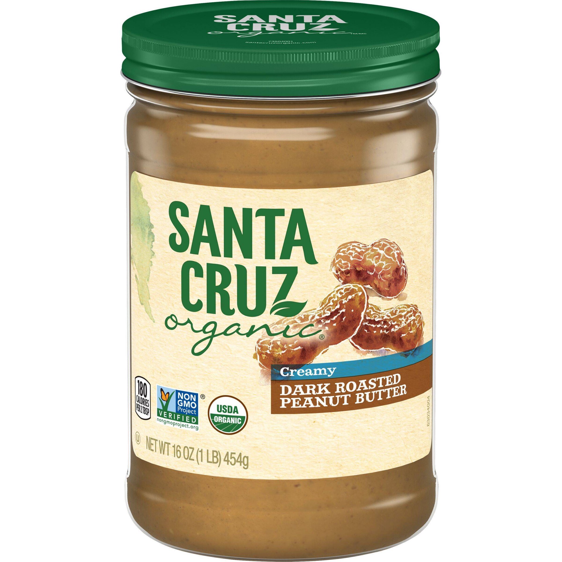 slide 1 of 1, Santa Cruz Organic Dark Roasted Crunchy Peanut Butter, 16 oz