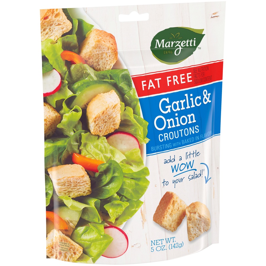 slide 2 of 8, Marzetti Fat Free Garlic & Onion Croutons, 5 oz