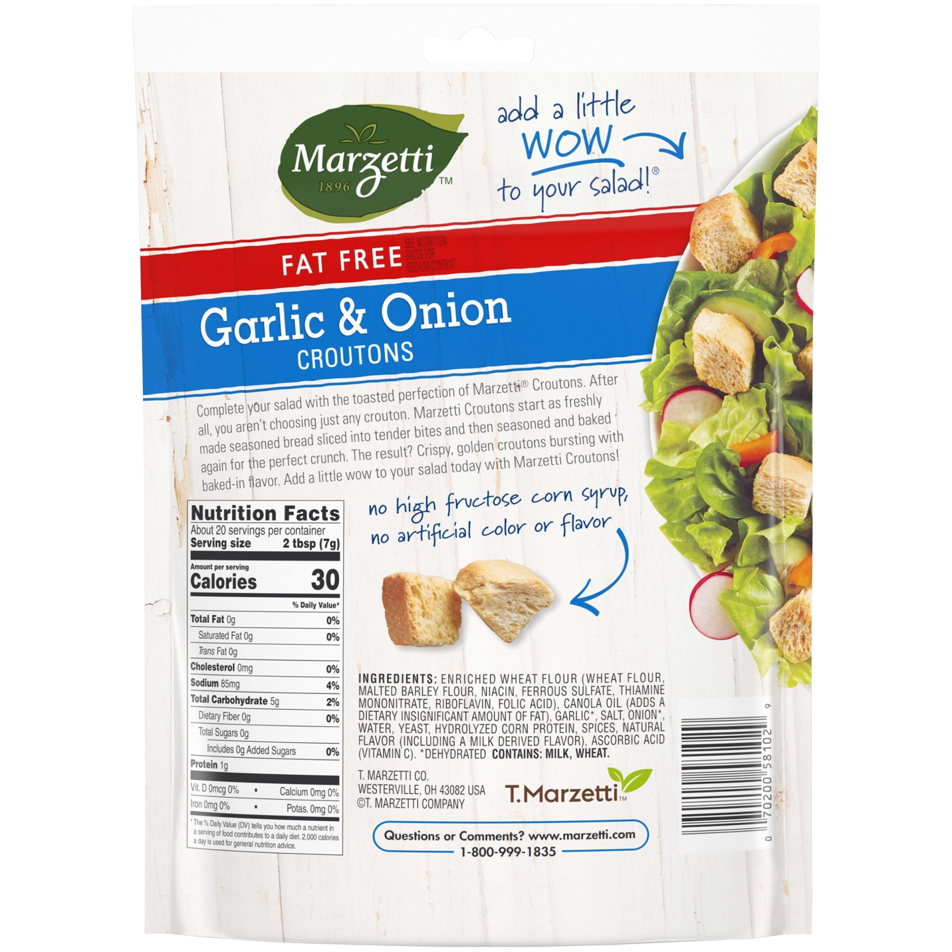 slide 6 of 8, Marzetti Fat Free Garlic & Onion Croutons, 5 oz