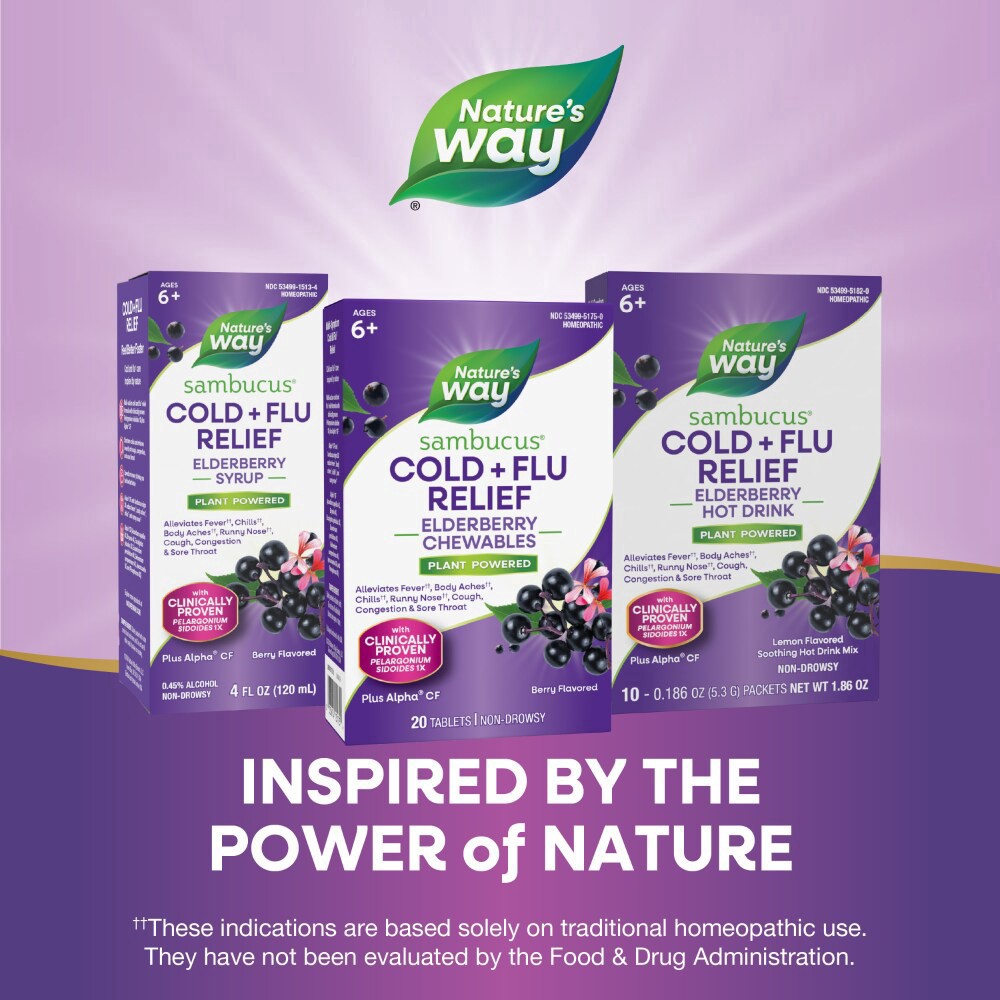 slide 4 of 6, Nature's Way Elderberry Cold Flu Relief Chew, 20 ct