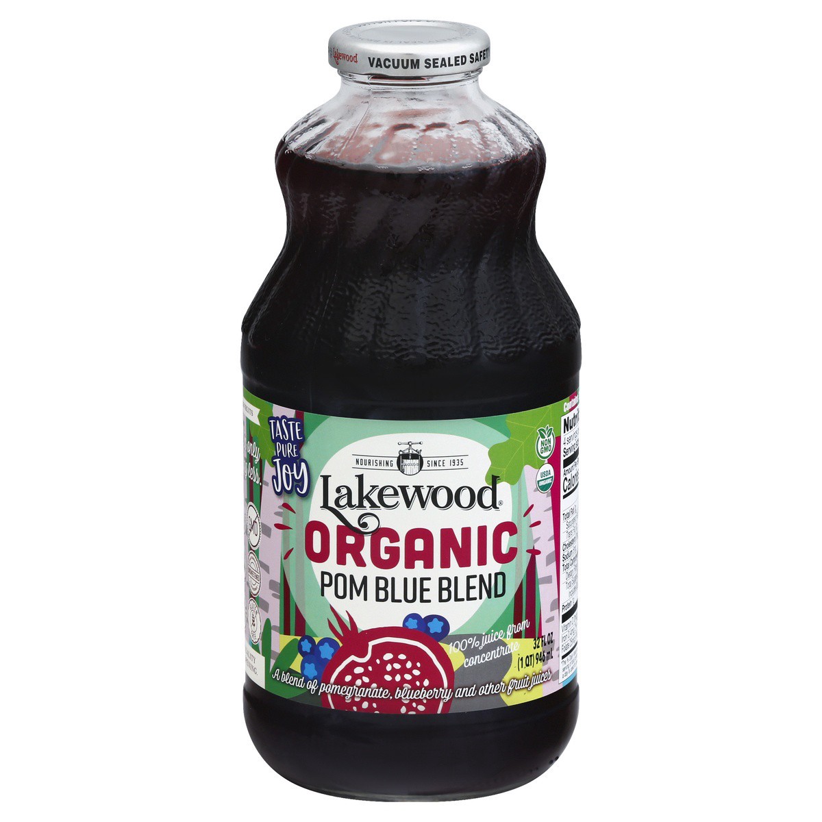 slide 1 of 7, Lakewood Organic Pomegranate Fruit Juice with Blueberry, 32 fl oz