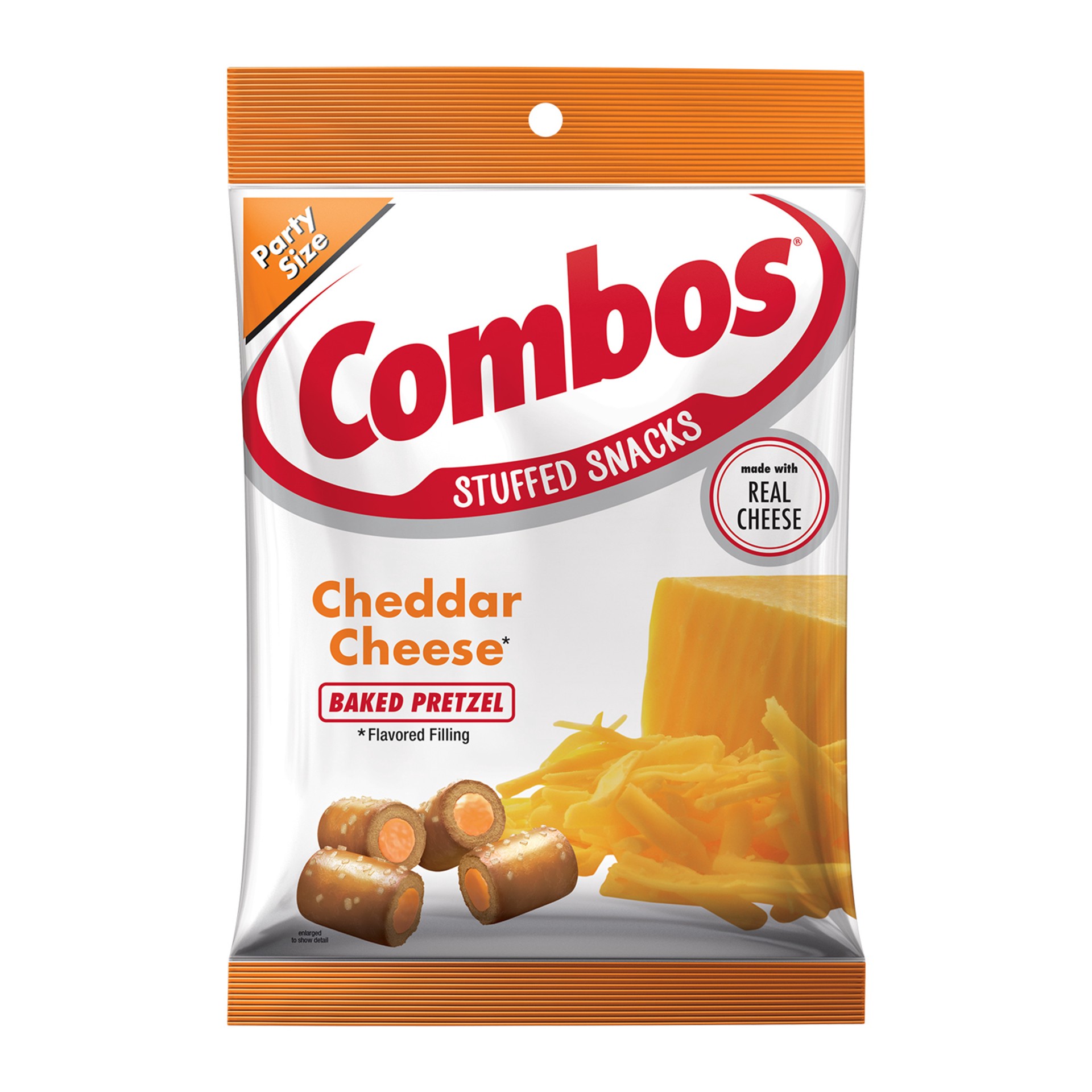 slide 1 of 3, COMBOS Cheddar Cheese Pretzel Baked Snacks, 15-Ounce Bag, 15 oz