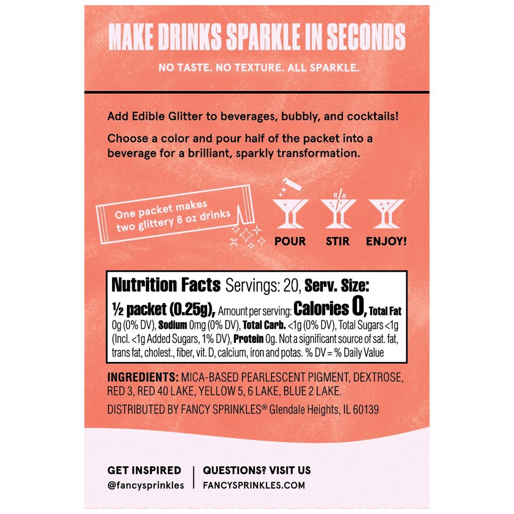slide 3 of 4, Fancy Sprinkles Opulus Edible glitter Packets, 10 ct; 0.02 oz