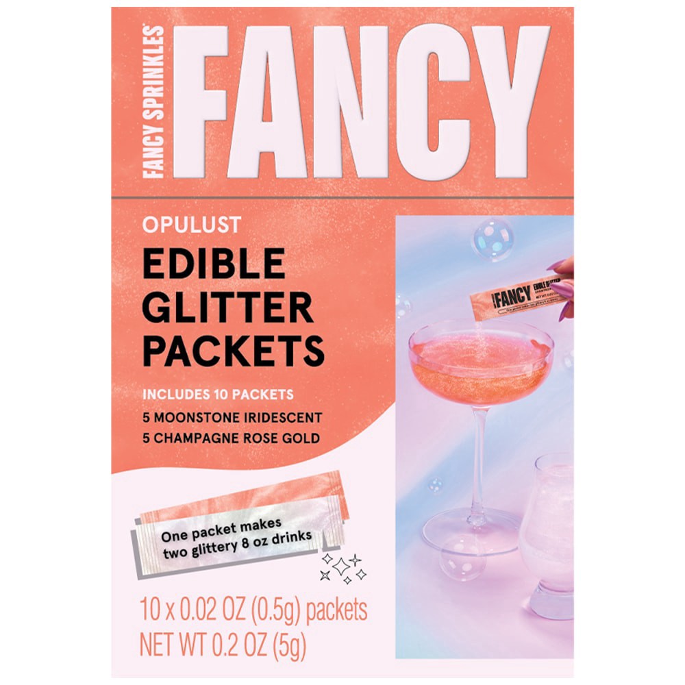 slide 1 of 4, Fancy Sprinkles Opulus Edible glitter Packets, 10 ct; 0.02 oz
