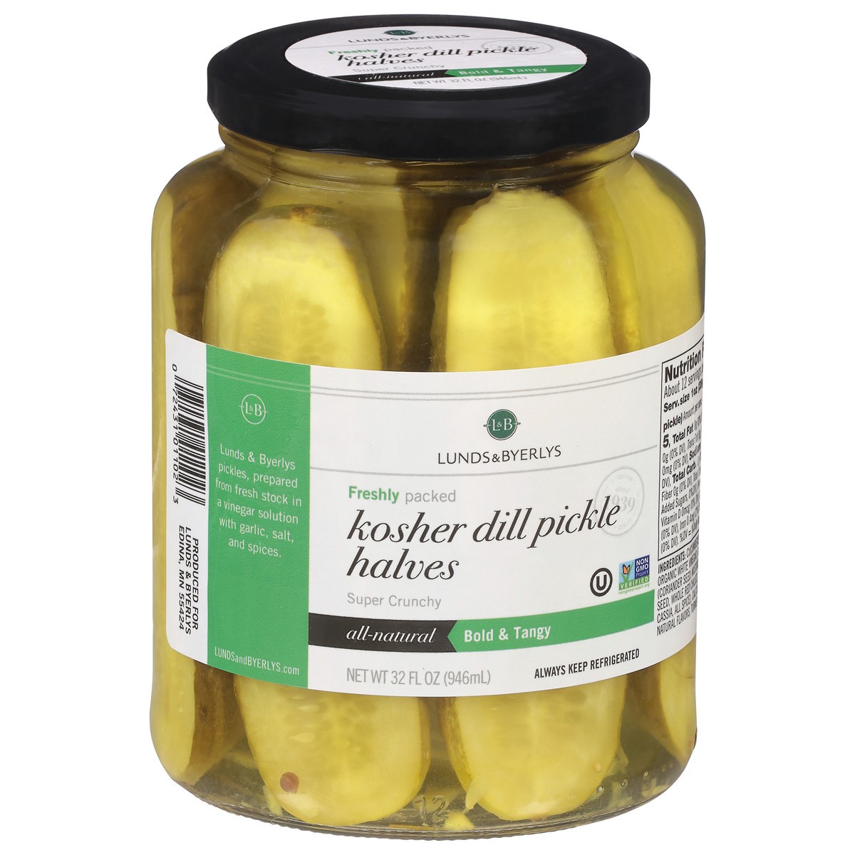 slide 7 of 7, Lunds & Byerlys Kosher Dill Pickle Halves - 32 fl oz, 32 fl oz