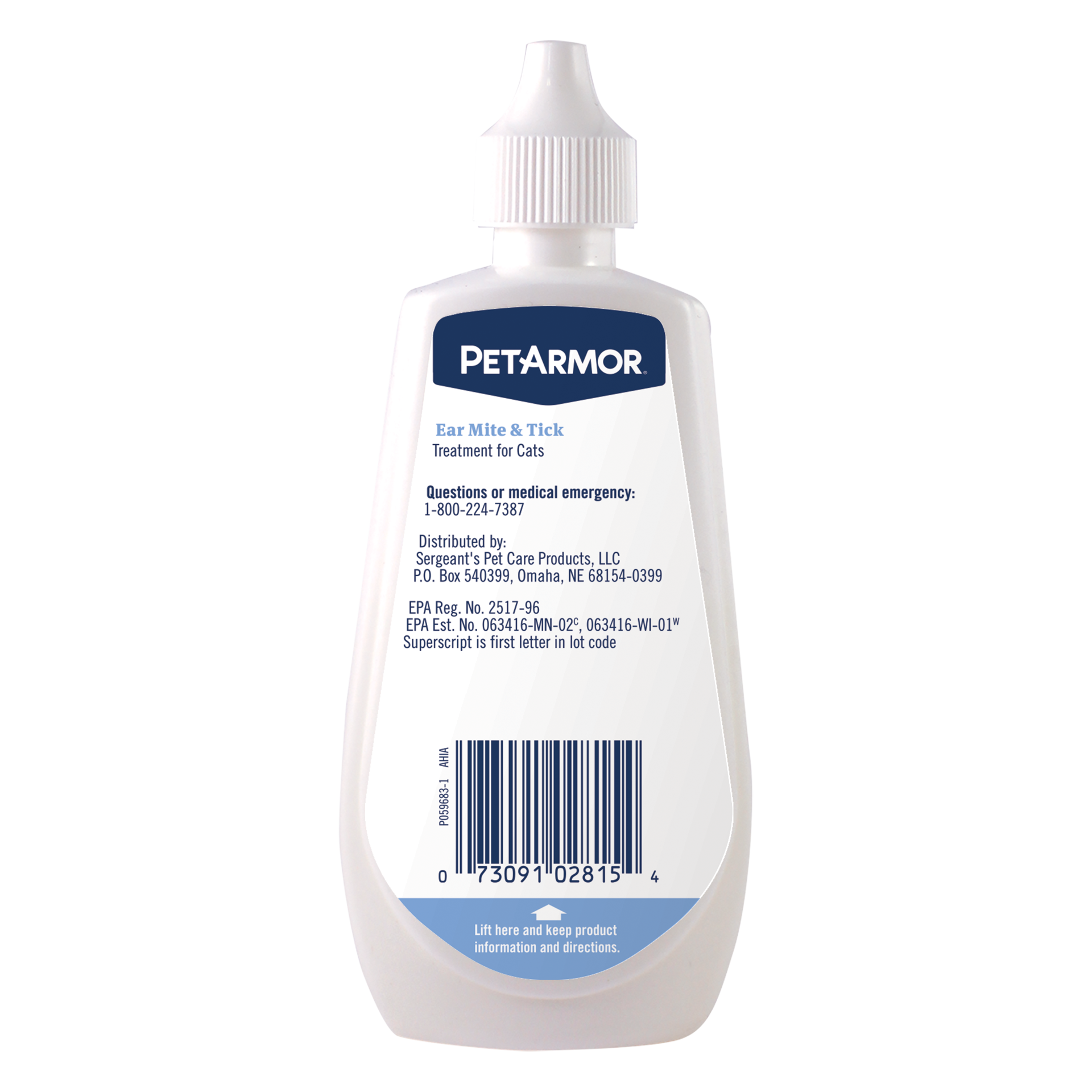 slide 2 of 2, PetArmor Ear Mite/Tick Treatment Cat 3OZ, 3 fl oz