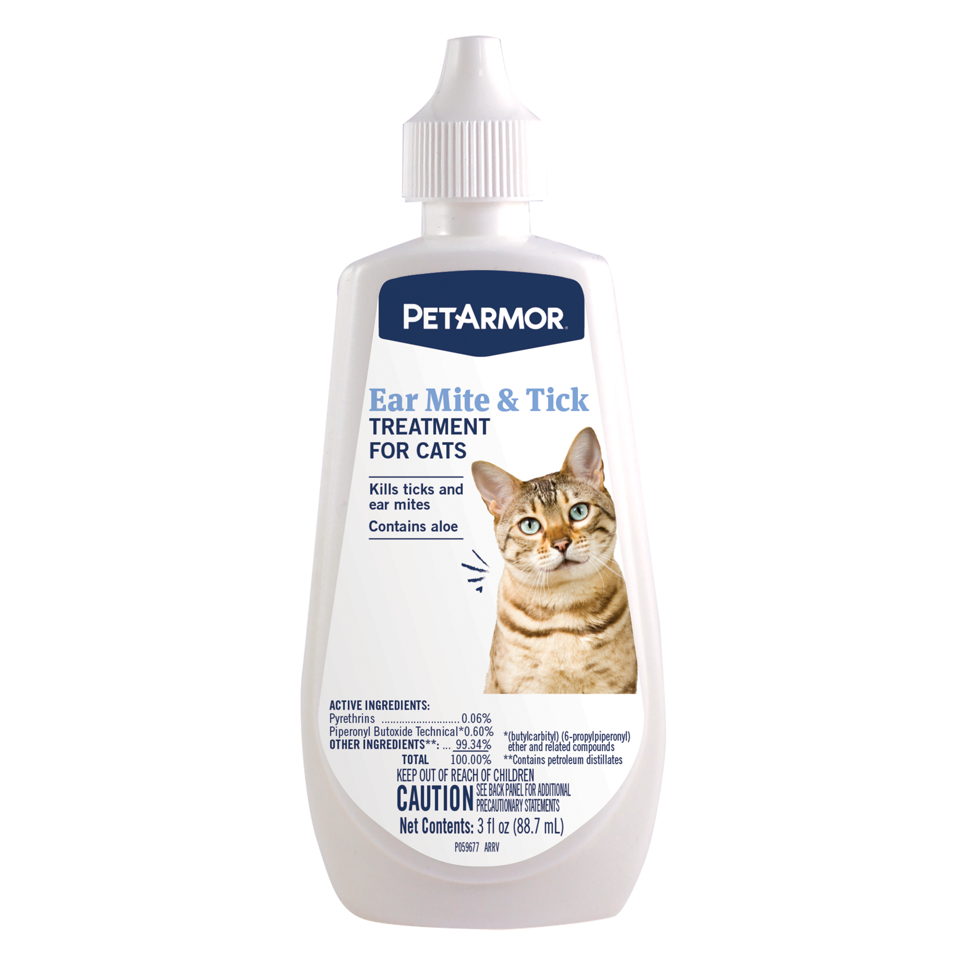 slide 1 of 2, PETARMOR Ear Mite & Tick Treatment for Cats, 3 oz, 3 oz