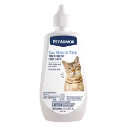 PETARMOR Ear Mite & Tick Treatment for Cats, 3 oz