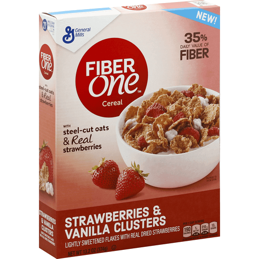 slide 1 of 3, Fiber One Strawberries & Vanilla Clusters Cereal, 13.2 oz