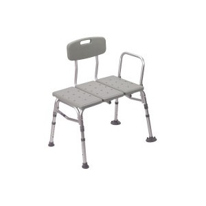 slide 1 of 1, Drive Medical Plastic Shower Tub Transfer Bench With Adjustable Backrest, 1 ct