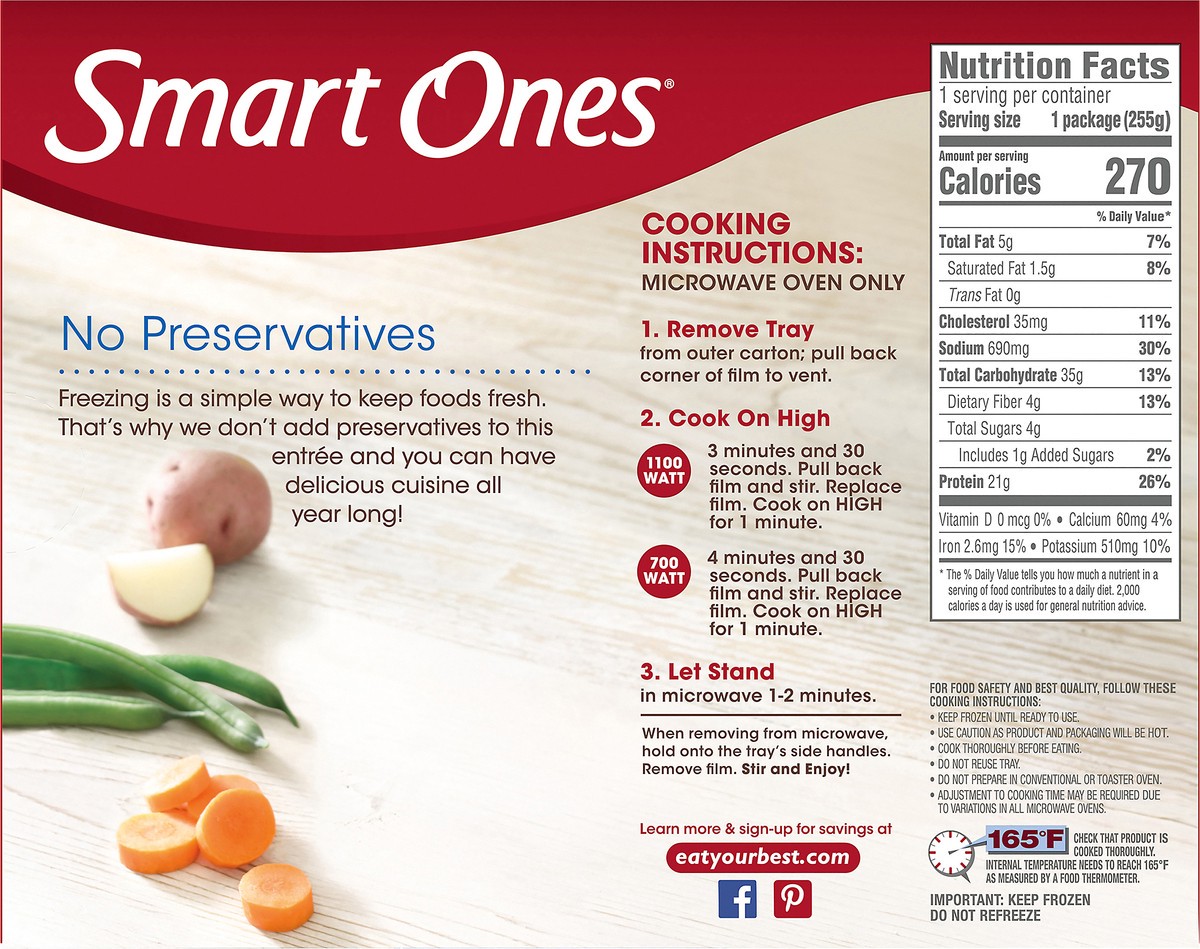 slide 10 of 14, Smart Ones Homestyle Turkey Breast with Stuffing, Gravy & Vegetables Frozen Meal, 9 oz Box, 9 oz