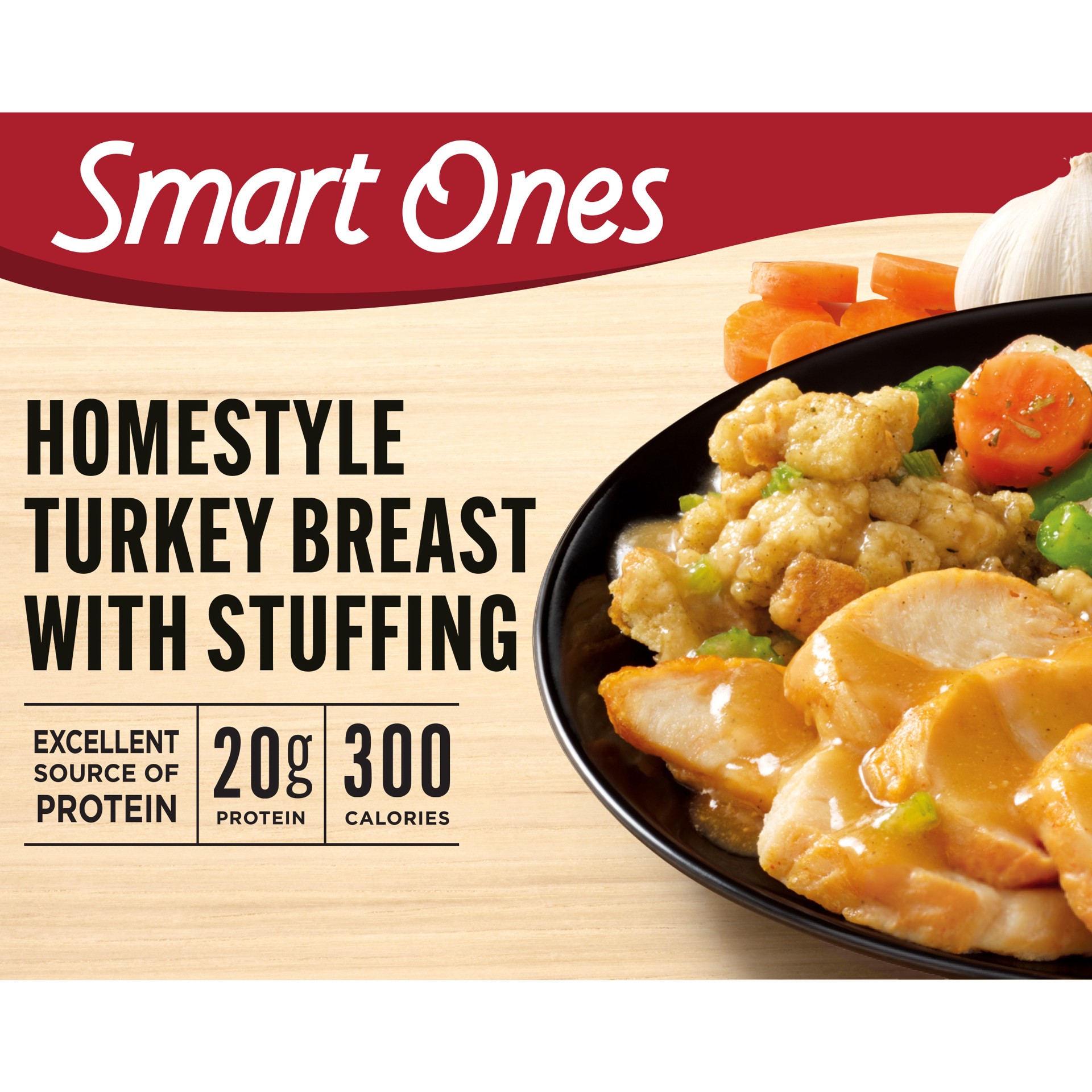 slide 1 of 14, Smart Ones Homestyle Turkey Breast with Stuffing, Gravy & Vegetables Frozen Meal, 9 oz Box, 9 oz