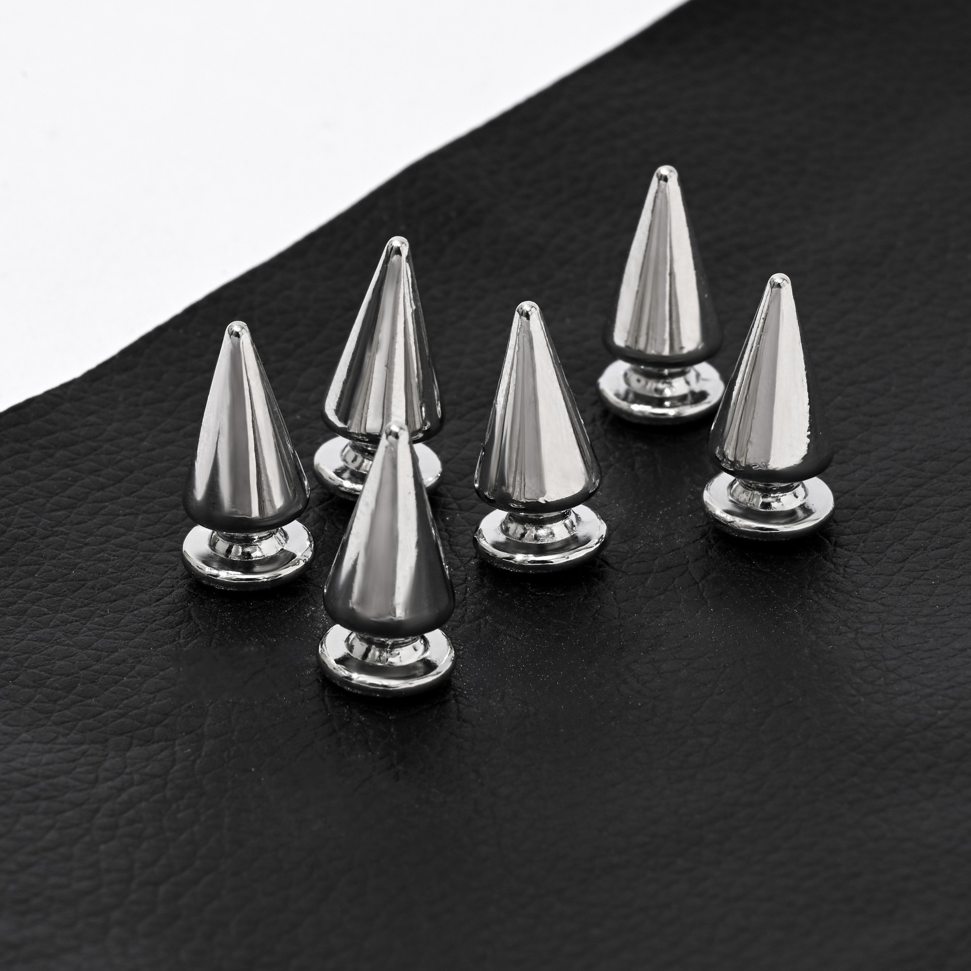 slide 3 of 3, 20mm Rhodium Spikes, 10ct. By Bead Landing, 20 mm