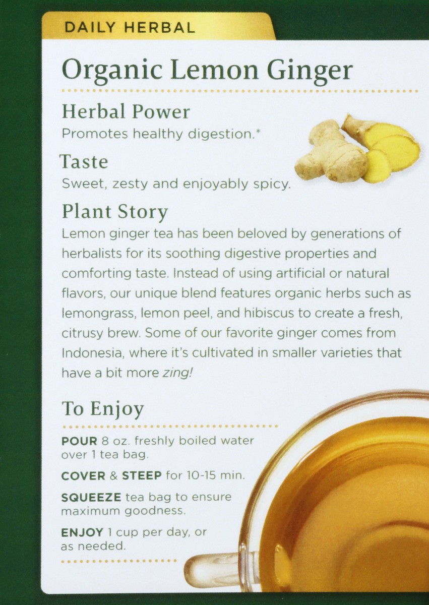 slide 7 of 9, Traditional Medicinals Organic Lemon Ginger, Caffeine Free Herbal Tea, 1 ct