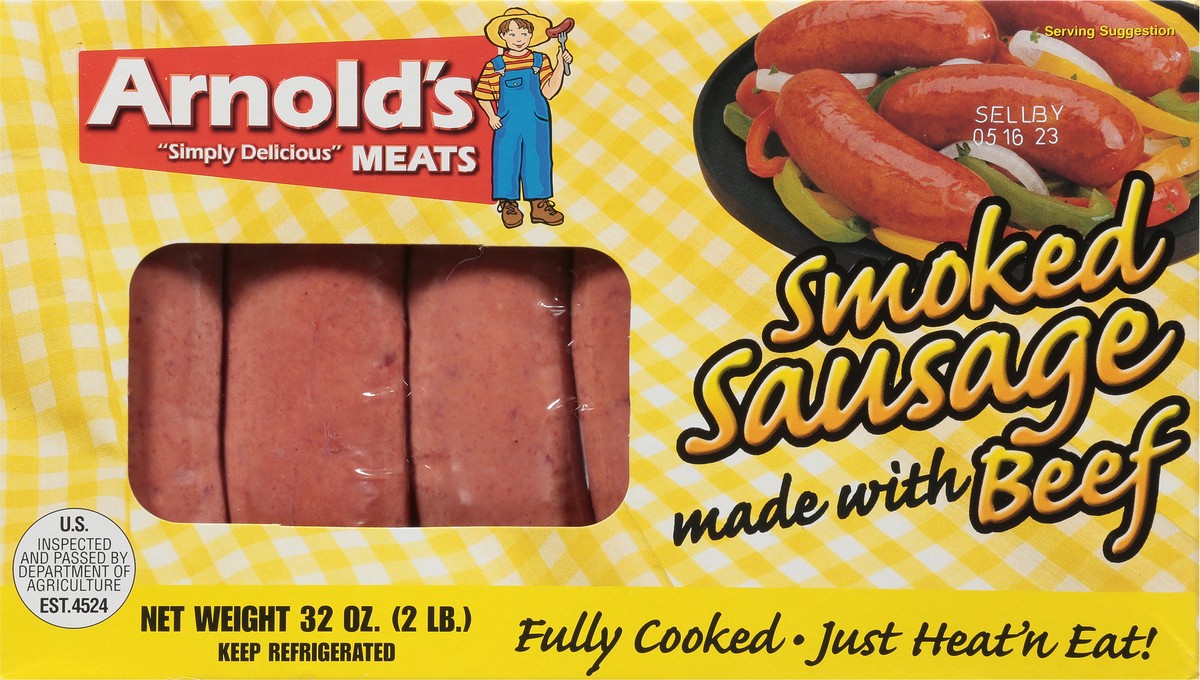 slide 12 of 13, Arnold's Arnolds Beef Sausage, 32 oz