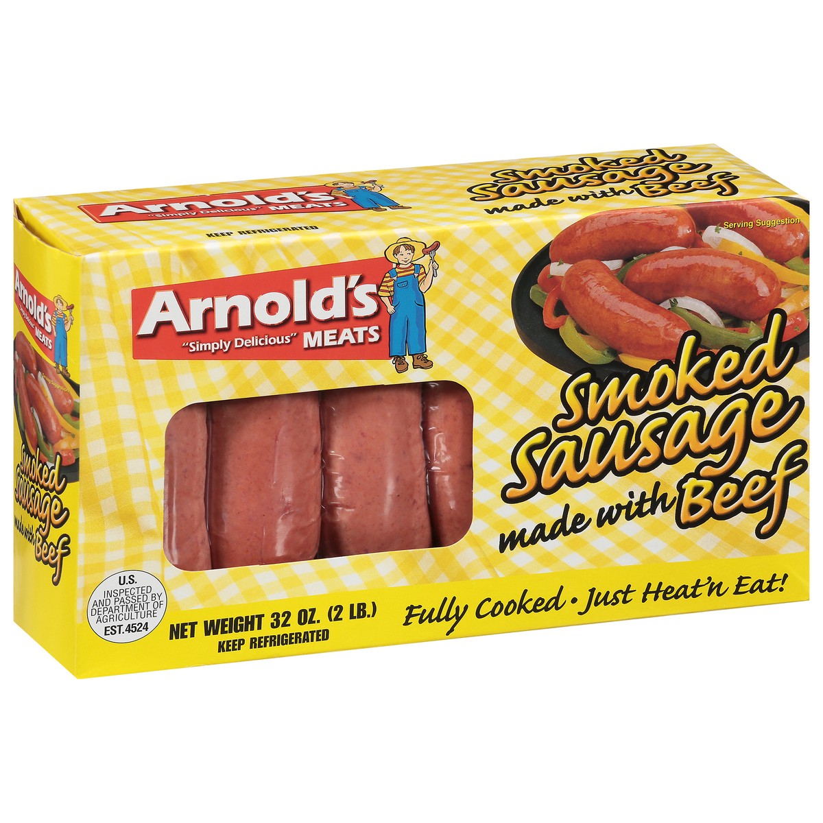 slide 11 of 13, Arnold's Arnolds Beef Sausage, 32 oz