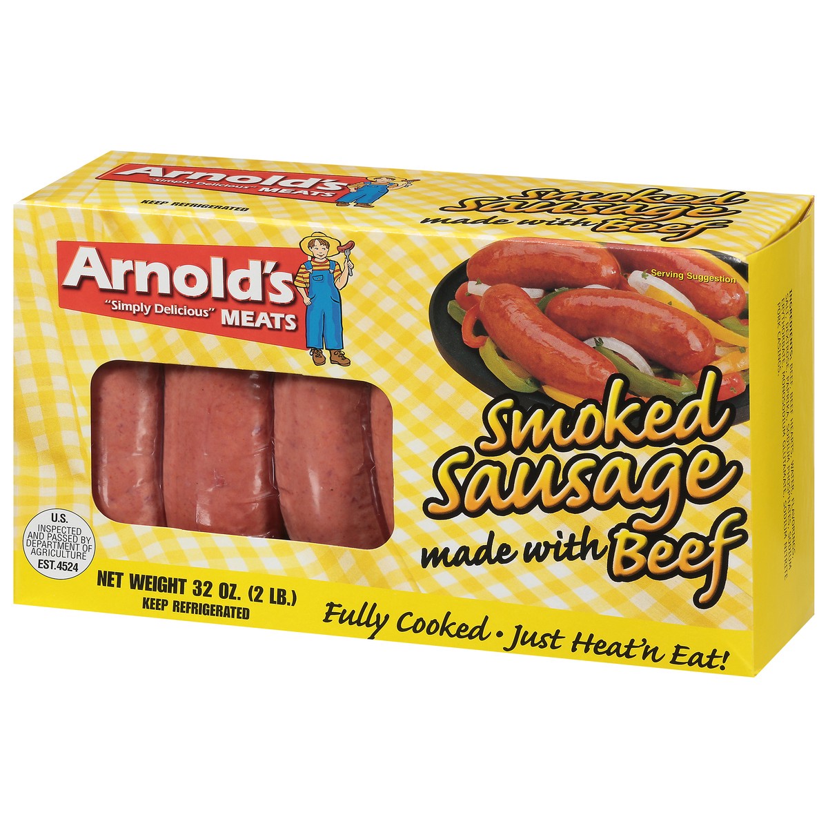 slide 2 of 13, Arnold's Arnolds Beef Sausage, 32 oz