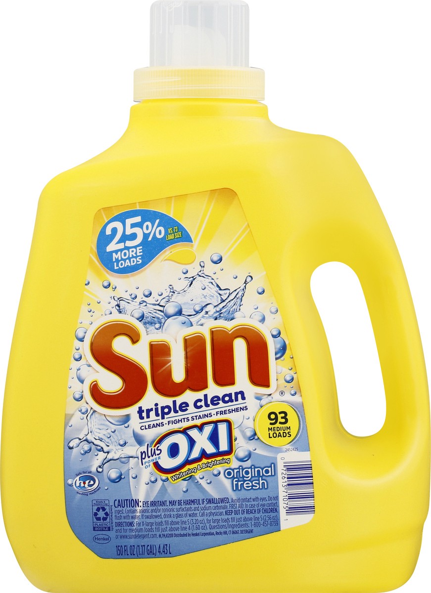 slide 3 of 11, Sun Triple Clean Original Fresh Detergent 150 oz, 150 oz