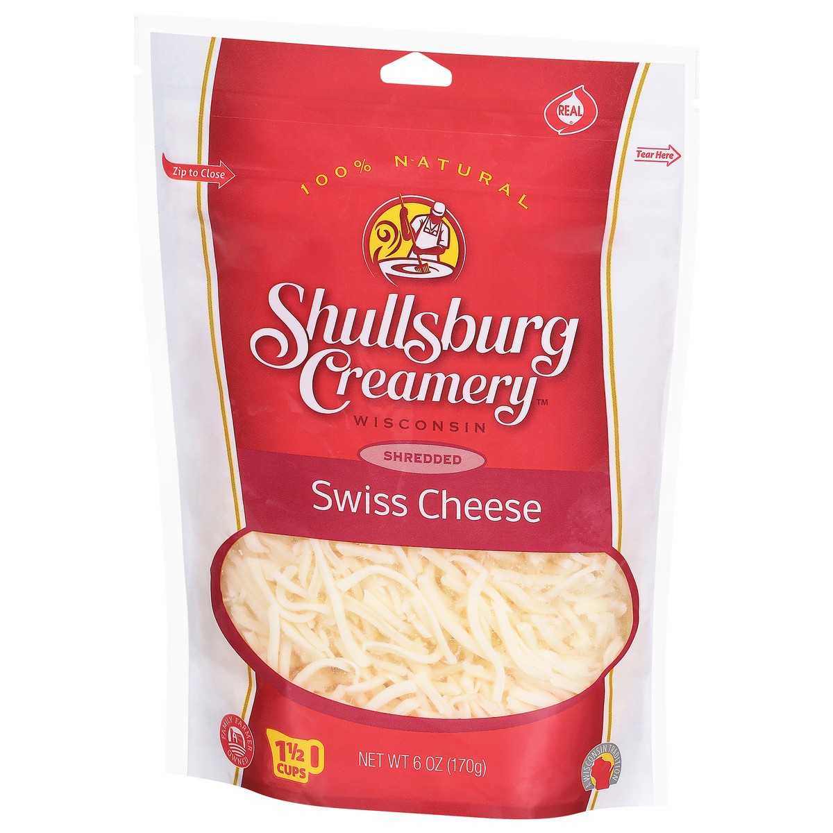 slide 4 of 4, Shullsburg Creamery Shredded Swiss Cheese, 6 oz