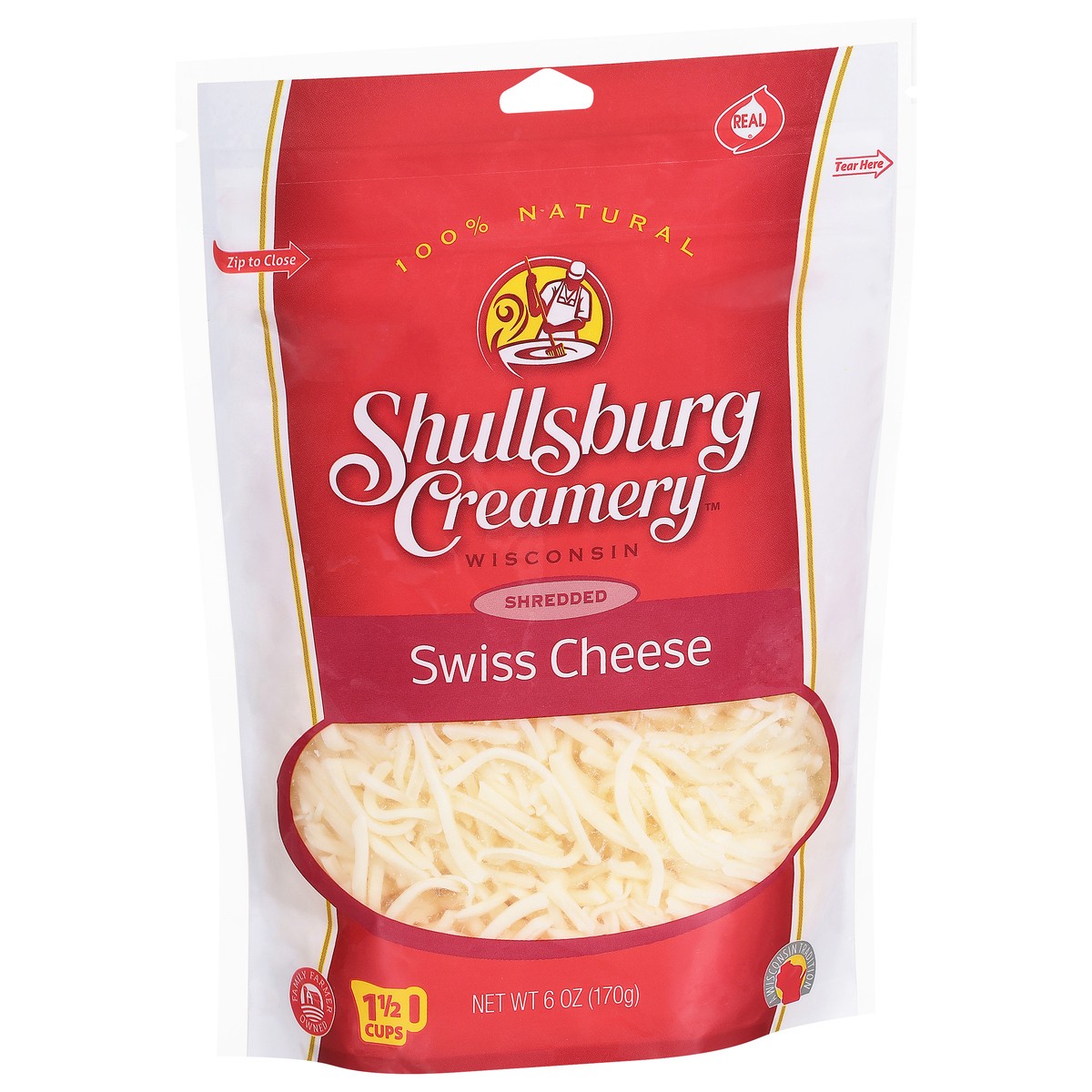 slide 2 of 4, Shullsburg Creamery Shredded Swiss Cheese, 6 oz