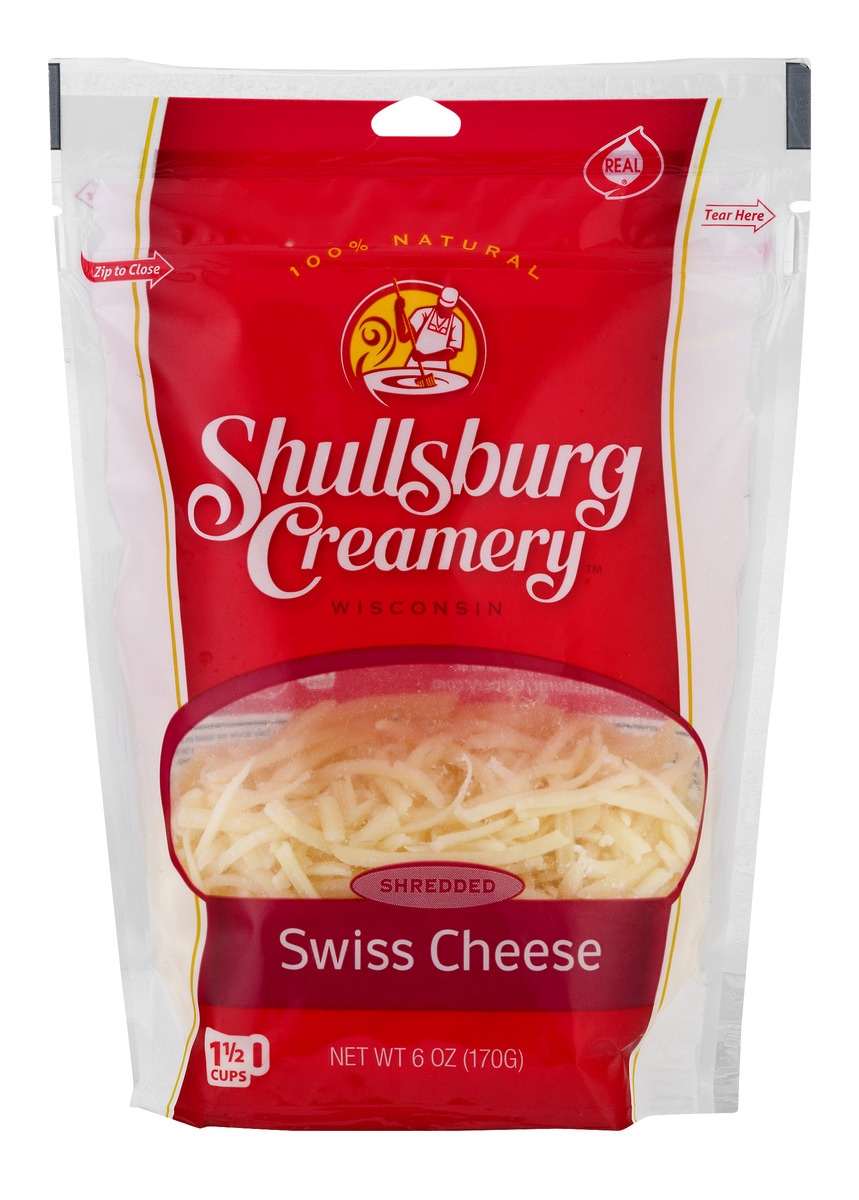 slide 1 of 1, Shullsburg Creamery Shredded Swiss Cheese, 6 oz