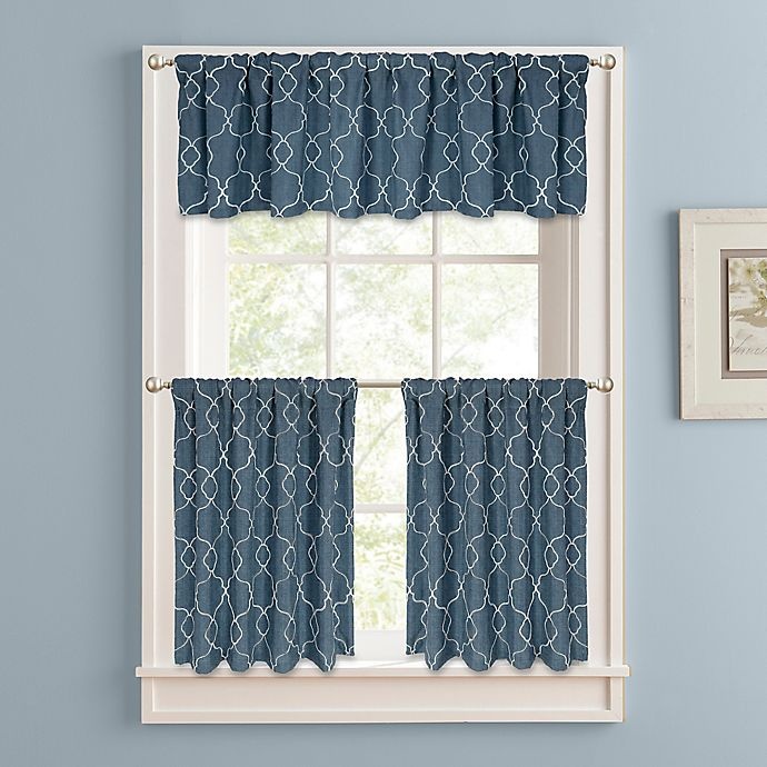 slide 3 of 3, Colordrift Mandy Rod Pocket Window Valance - Indigo, 1 ct