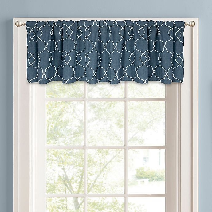 slide 1 of 3, Colordrift Mandy Rod Pocket Window Valance - Indigo, 1 ct