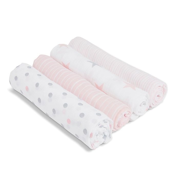 slide 1 of 1, aden + anais Muslin Swaddle - Doll - Light Pink, 1 ct