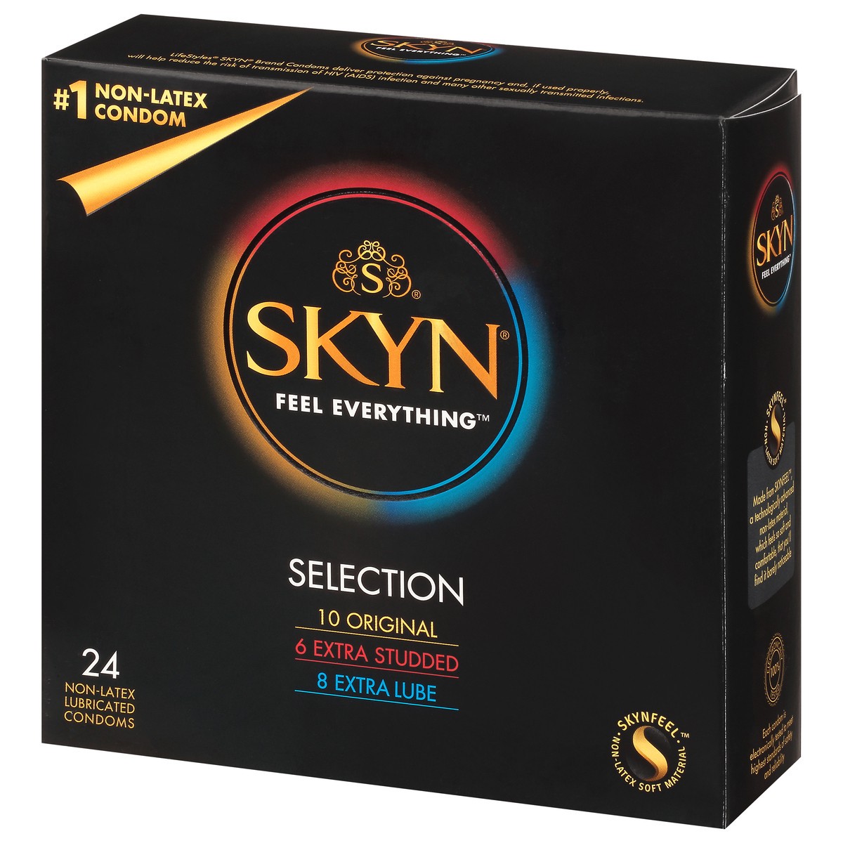 slide 9 of 11, SKYN Selection Non-Latex Lubricated Condoms 24 ea, 24 ct