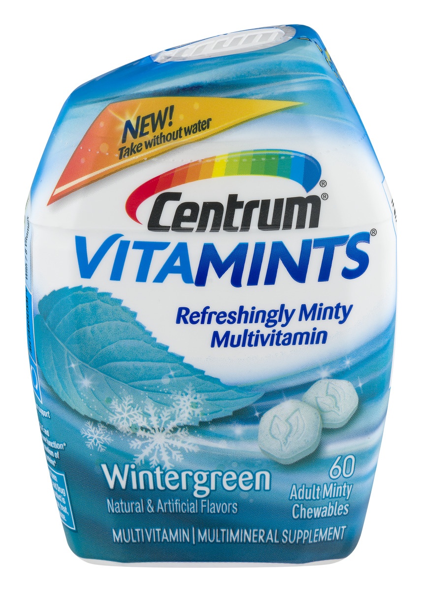 slide 1 of 1, Centrum Vitamints Multivitaminmultimineral Supplement In Wintergreen Flavor, 60 ct