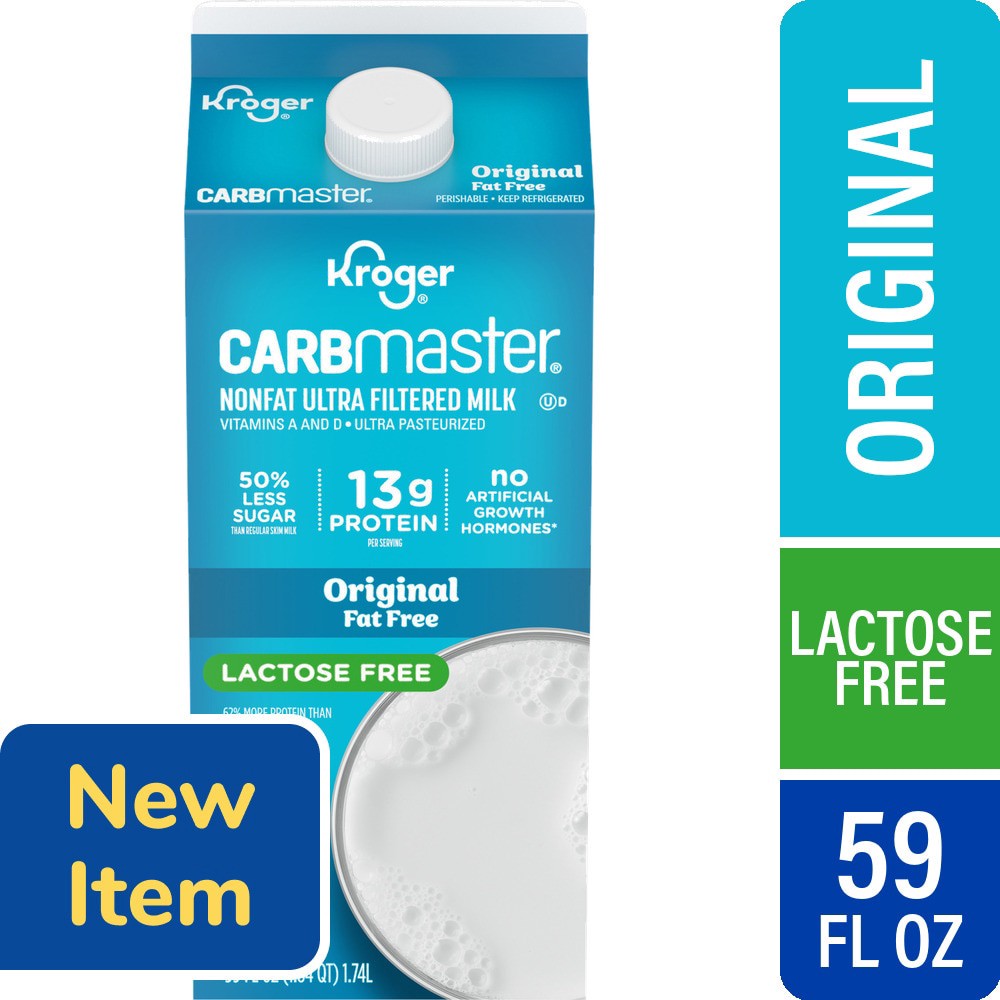 slide 1 of 1, Kroger® CARBMaster® Original Lactose Free Skim Milk, 59 fl oz