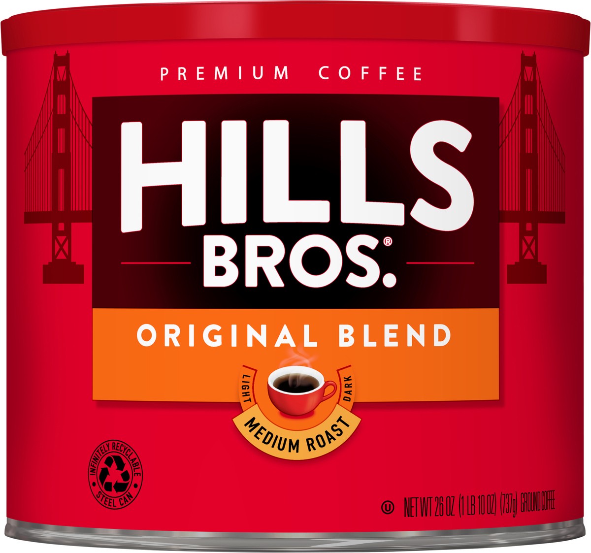 slide 6 of 7, Hills Bros. Hills Brothers Original Blend Ground Coffee - 26 oz, 26 oz