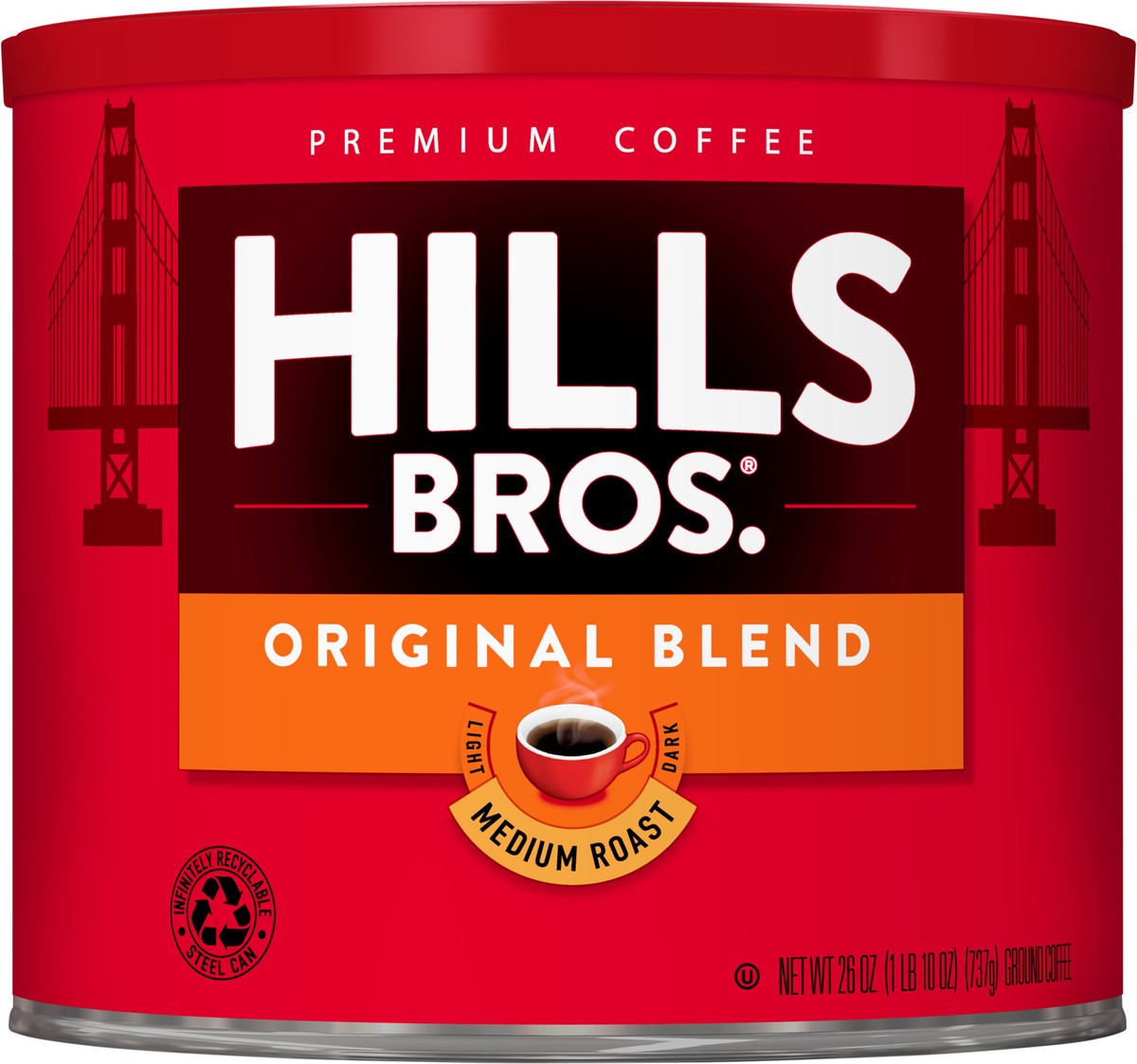 slide 3 of 7, Hills Bros. Hills Brothers Original Blend Ground Coffee - 26 oz, 26 oz