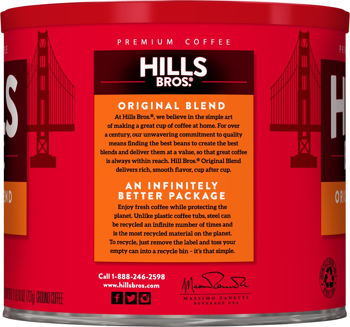 slide 2 of 7, Hills Bros. Hills Brothers Original Blend Ground Coffee - 26 oz, 26 oz