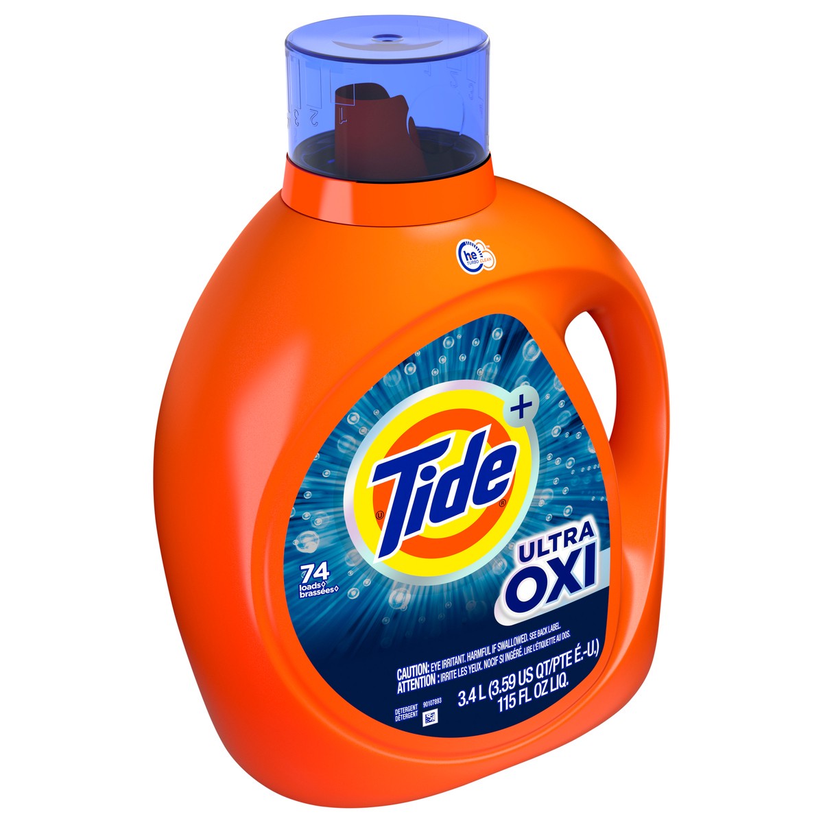 slide 4 of 4, Tide Ultra Oxi Liquid Laundry Detergent, 74 loads, 115 fl oz, HE Compatible, 115 oz