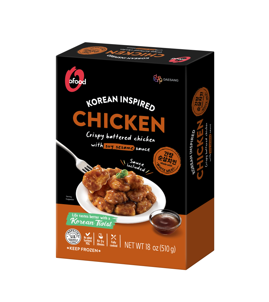 slide 1 of 2, O'Food Korean Chicken Soy Sesame, 18 oz